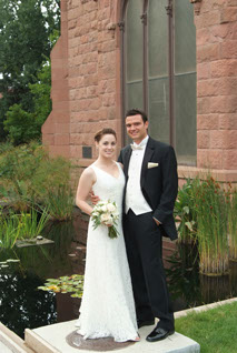 Custom lace overlay wedding gown...