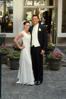 Custom lace overlay wedding gown... 