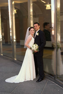 Custom lace overlay wedding gown...