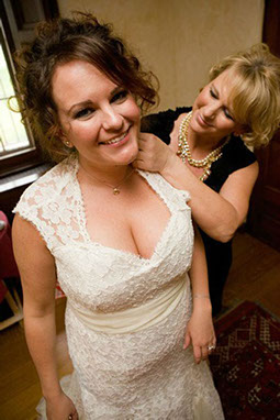 The "Teresa" wedding gown... made of english netting and lace... 